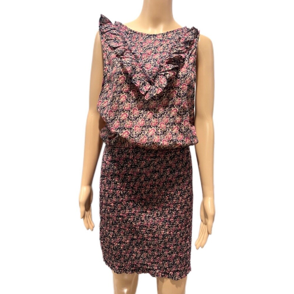 Free People Women I'm Your Favorite Mini Dress Med Purple Floral Smocked Blouson